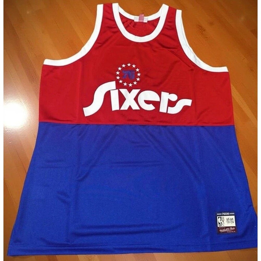 Mitchell & Ness 76ers Heritage Tank Mens 2XL Blue NBA Jersey BNWT Classic